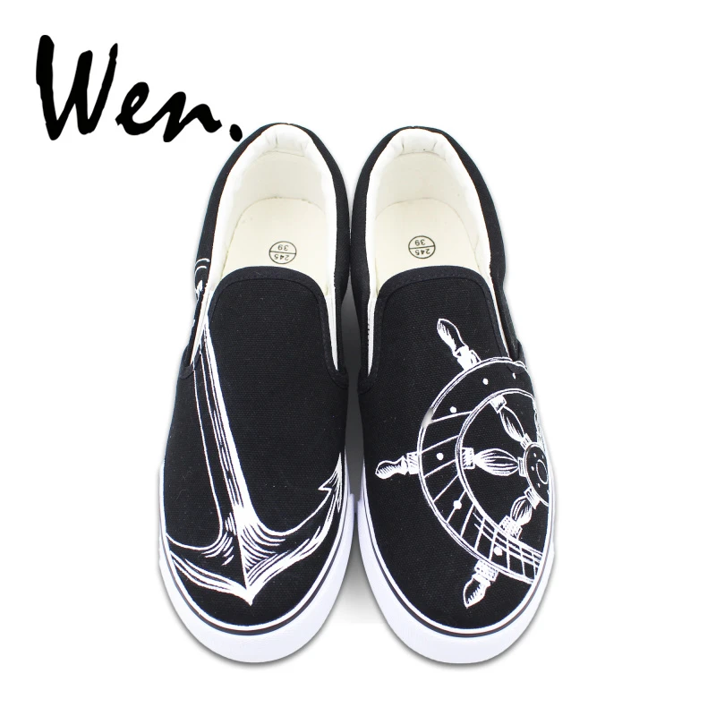 mens black slip on plimsolls