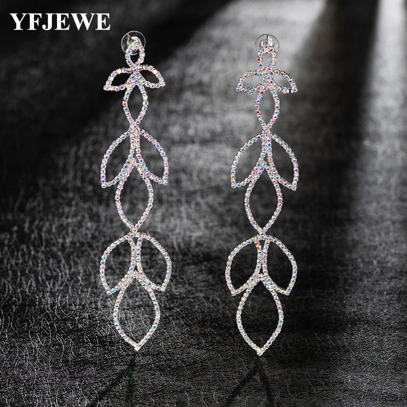 

YFJEWE 2018 New Women Crystal Earrings Bohemian Long Dangling Earrings For Women Orecchini Lunghi Oorbellen E520