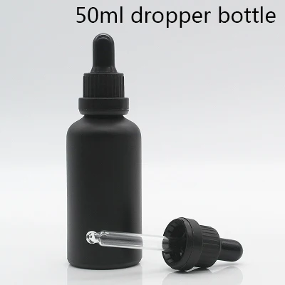5 мл, 10 мл, 15 мл, 20 мл, 30 мл, 50 мл, 100 мл матовое черное стекло Пипетка бутылка, стеклянная бутылка с рулоном, матовая черная стеклянная бутылка с распылителем - Цвет: 50ml dropper bottle