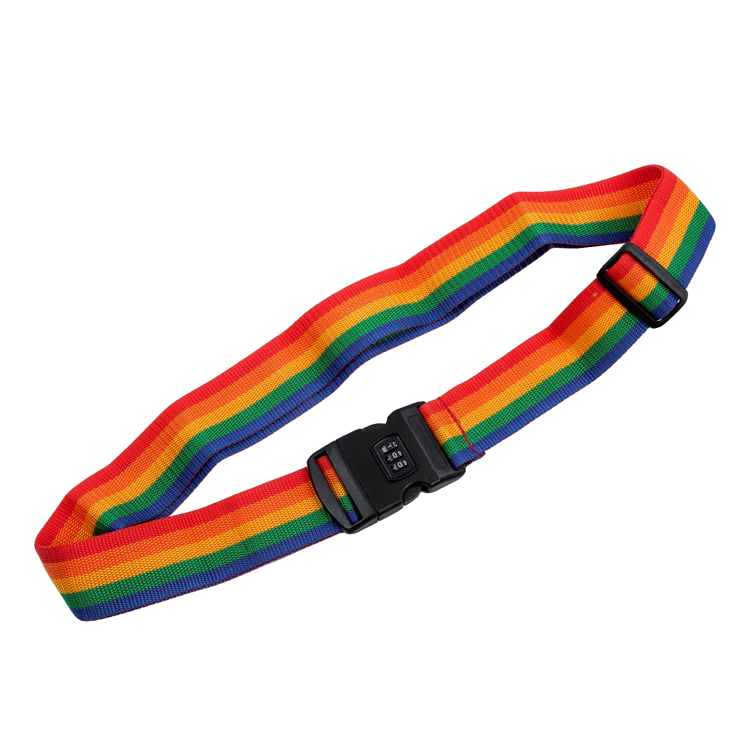 Nylon Rainbow Style Security Locking Luggage Strap 79 inch x 2 inch