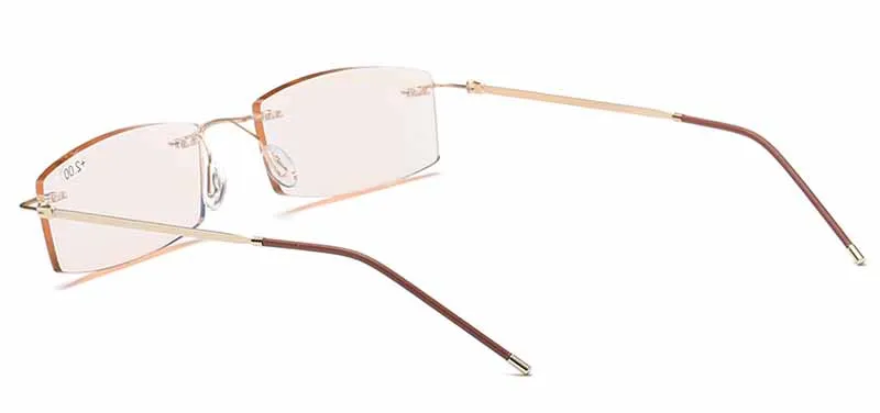Feishini анти Синие лучи тонированные линзы компьютерные очки для чтения без оправы мужские из нержавеющей стали диоптрий пресбиопические очки для женщин