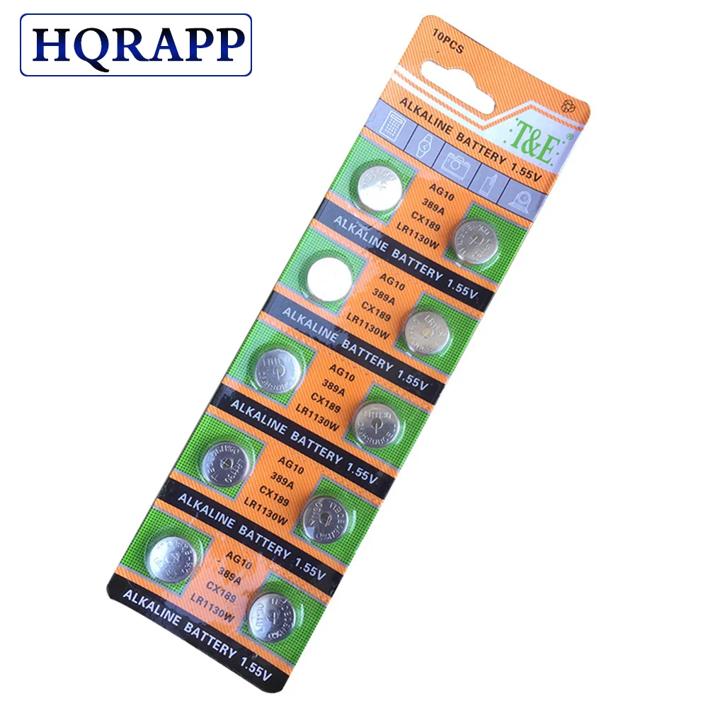 AG10 LR1130 389 SR1130 кнопочные батареи 189 LR54 батарея для монет щелочная 1 55 V SR54 часов