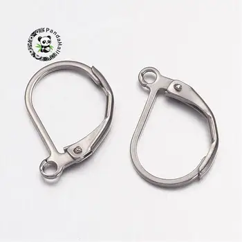 

20/200pcs Stainless Steel Lever Back Hoop Earrings, 13x10.5mm, Pin: 0.7mm, Hole: 1.5mm