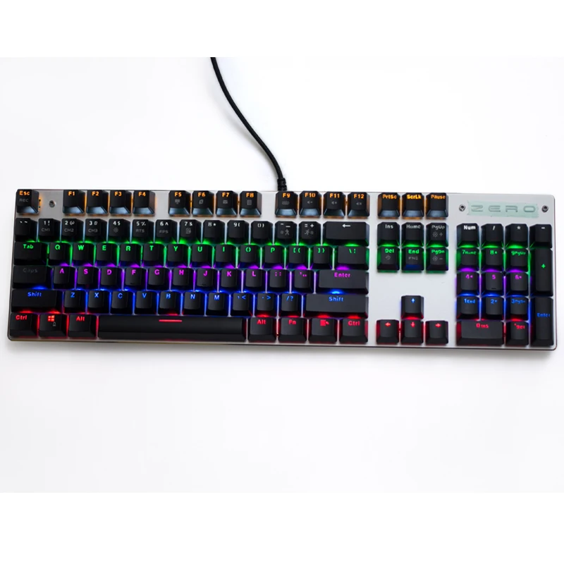 Metoo Mechanical Keyboard 87/104 Anti-ghosting Luminous Blue Black Switch Backlit wired Gaming Keyboard Russian/English/Spainsh