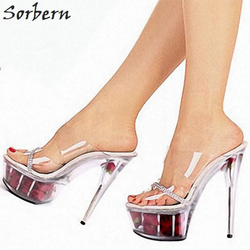 Sorbern Sexy Clear Pvc Slippers Woman Shoes 2018 Spring Summer Slides Transparent Shoes Ladies