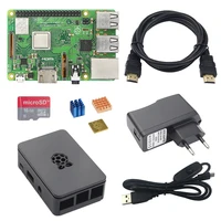 In Stock RS Raspberry Pi 3 Model B+ Starter kit RPI 3B+ Plus Board+ABS Case+Power Adapter+Heat Sink+16G 32G SD Card+HDMI Cable