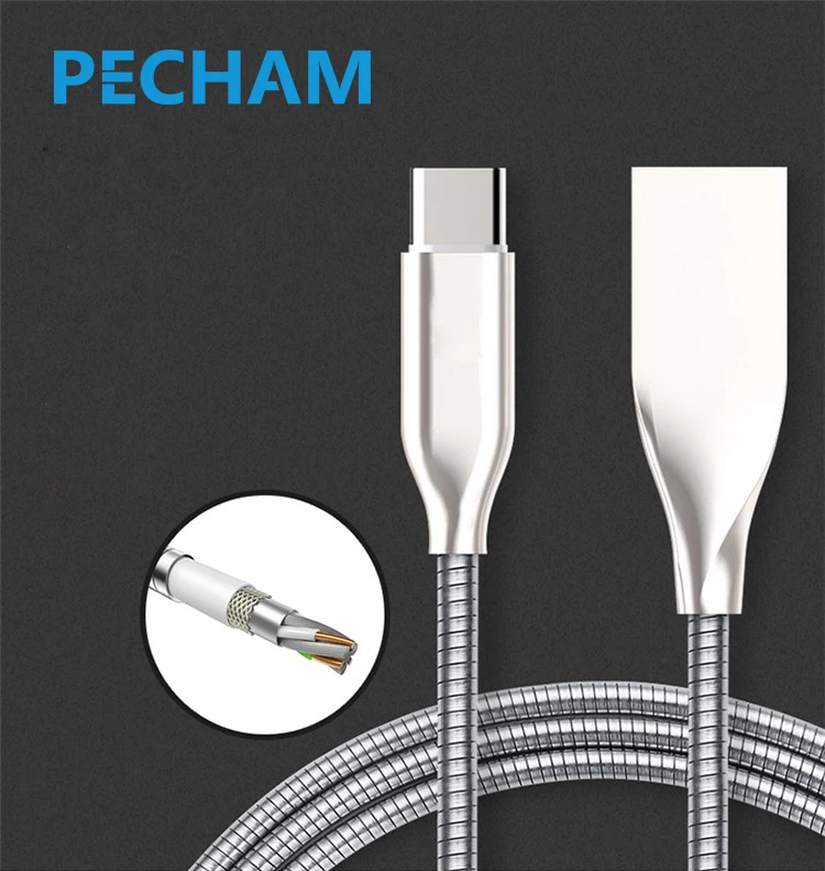 Pecham TYPE C USB кабель Быстрая зарядка и синхронизация данных металлический USB Кабель зарядного устройства для Xiao mi 5S mi 5S mi 5c mi 5C mi 5 M5 huawei P10