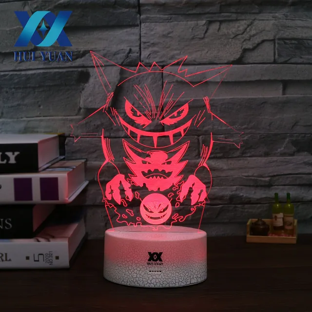Hy Gengar Night Light 7 Colors Lamp Usb Decoration Table Hy Gengar Night Light 7 Colors Lamp Usb Decoration Table Variable Color Not Flickering Christmas Holiday Gift