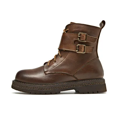 

Retro women's shoes 2018 autumn and winter new handmade leather shoes women's shoes tide thick bottom wild casual shoes