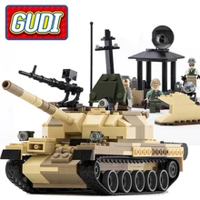 600019A 372 Pcs GUDI Arma de Guerra Militar Armado T-62 Tanques Iluminai Blocos de Construção Figura Brinquedos Para As Crianças Compatíveis Legoe