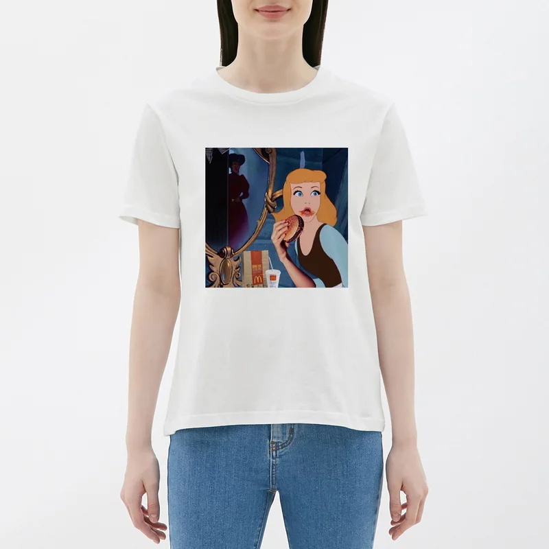 Women's A Cinderella Story Tshirt Fashion Printing Short Sleeve O Neck Model Cute Top Funny Casual Vintage Tees 90s Plus Size | Женская