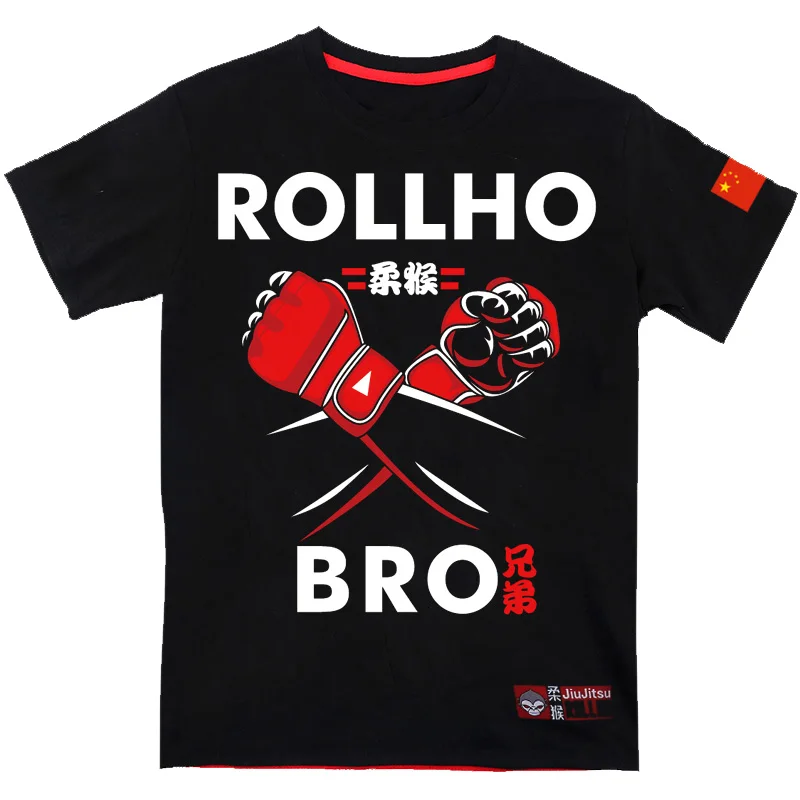 Monkey ROLLHO fighting gym fighting sports short sleeve muay Thai speed dry T-shirt sport MMA sanda man