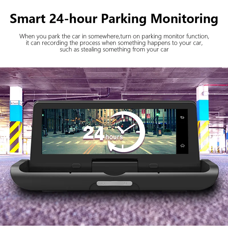  4G Car DVR ADAS 8'' Android WiFi GPS Navigator Dual Lens Dash Cam 1080P Registrar Video Recorder Re