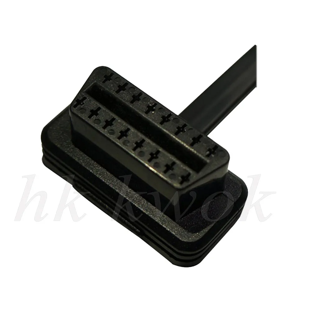 Плоский тонкий как лапша OBDII OBD2 16Pin ELM327 мужчин и женщин Локоть удлинитель OBD 2 авто разъем диагностического кабеля адаптера P15