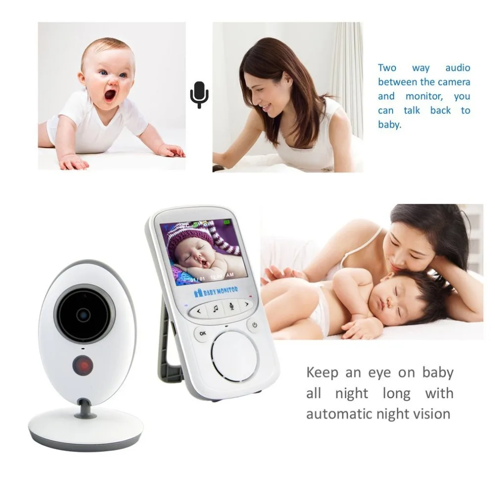 

2.4 Inch Color LCD Wireless Digital Baby Monitor Support Two Way Talk Back&Temperature Monitoring VB605 Hot sales Drop shipping