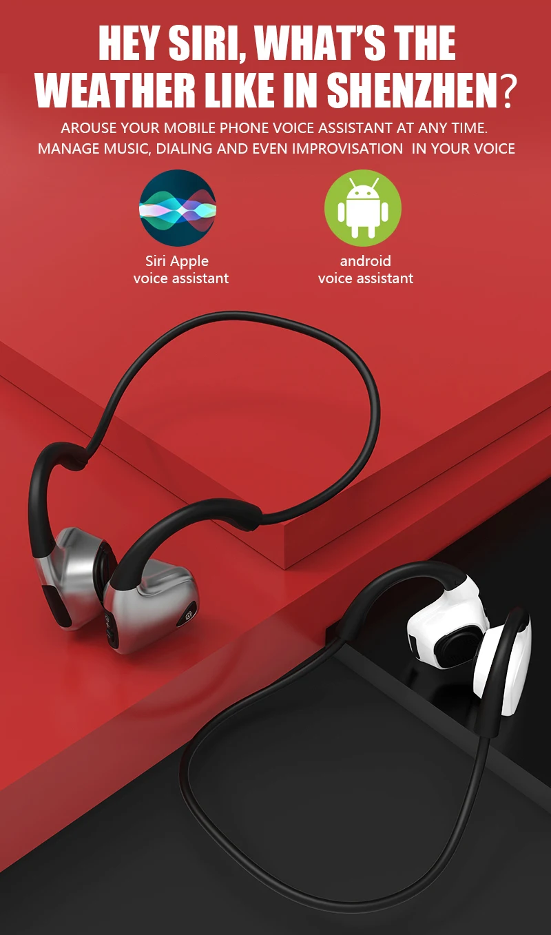 Bluetooth наушники 5,0 костная проводимость гарнитуры Беспроводные спортивные наушники Handsfree HeadsetsSupport Прямая поставка