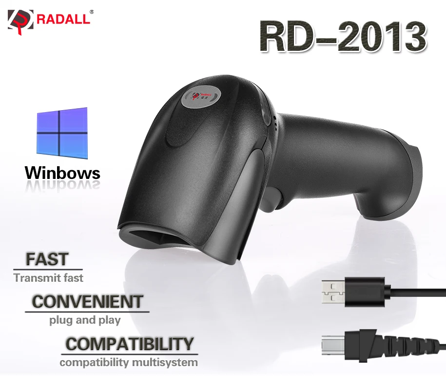

Handheld Low Price Laser Barcode Scanner Wired 1D USB Cable Bar Code Reader for POS System Supermarket -RD-2013