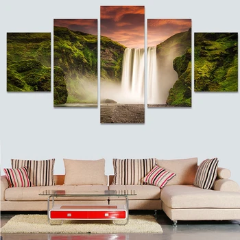 

5 Pcs No Frame The Landscape Painting Modern Home Decor Canvas Art Pictures Painting On The Wall Print Painting By Numbers