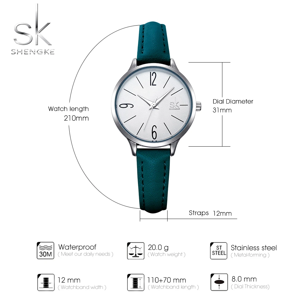 Shengke new watch women Casual Leather Female's Watches Girl Wristwatches Japanese Quartz Clock Relogio Feminino Reloj Mujer images - 6