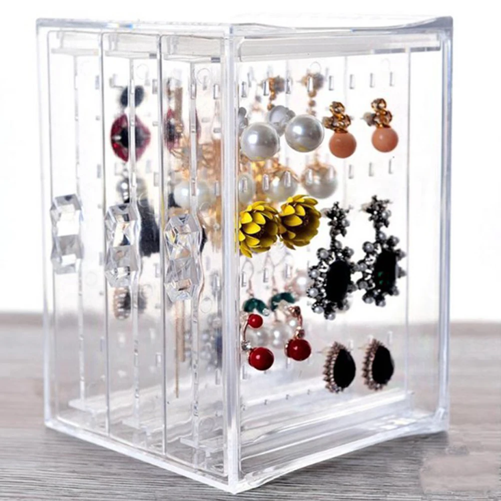

Desk Organizer Transparent Organizer Durable For Earrings For Girls Women Display Stand Jewelry Rack Practical Hook Boxes
