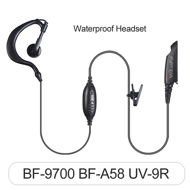 Two Way Radio Headset Earpiece Microphone for Baofeng BF 9700 BF A58 UV