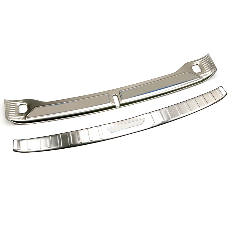 

Inner&outer Rear Trunk Bumper Fender Sill Plate Protector Guard Cover Stainless Steel 2pcs Car Styling For BMW X3 G01 2018