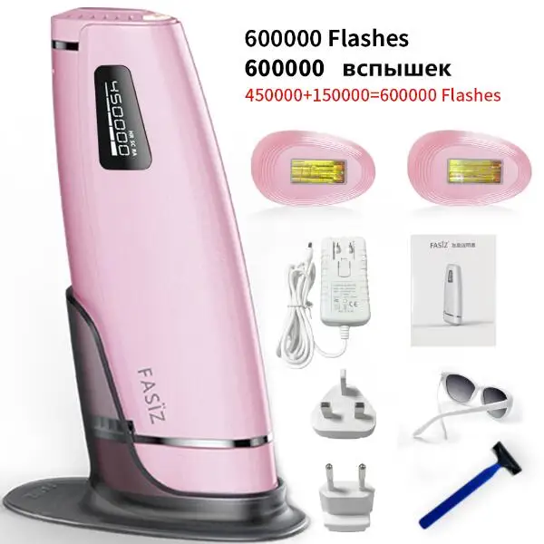 Лазерный эпилятор Fasiz 2в1 IPL для удаления волос с ЖК-дисплеем, лазерный триммер для постоянного бикини, Электрический лазерный эпилятор - Цвет: pink
