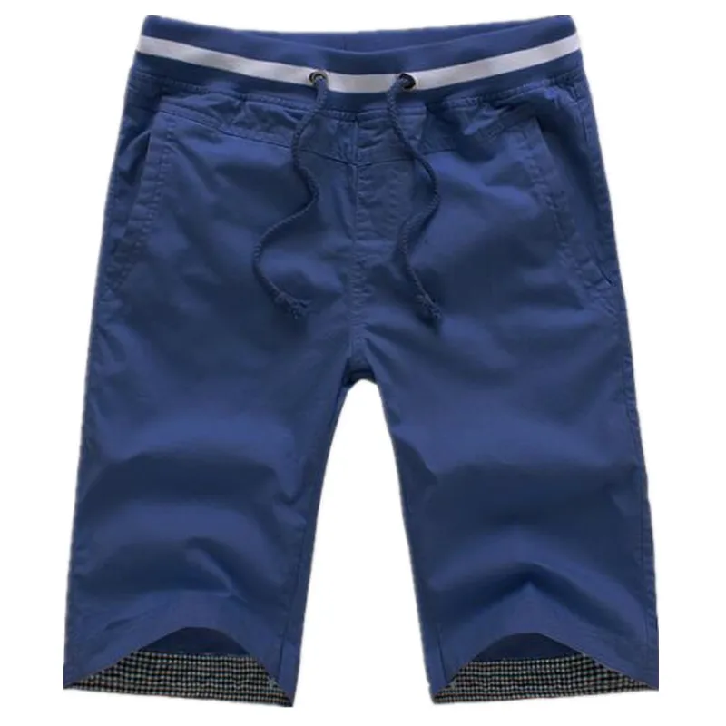 

Heat 2019 Summer New Mens Fashion Boutique Cotton Solid Color Slim Casual Beach Shorts / Mens Elastic band Movement Shorts