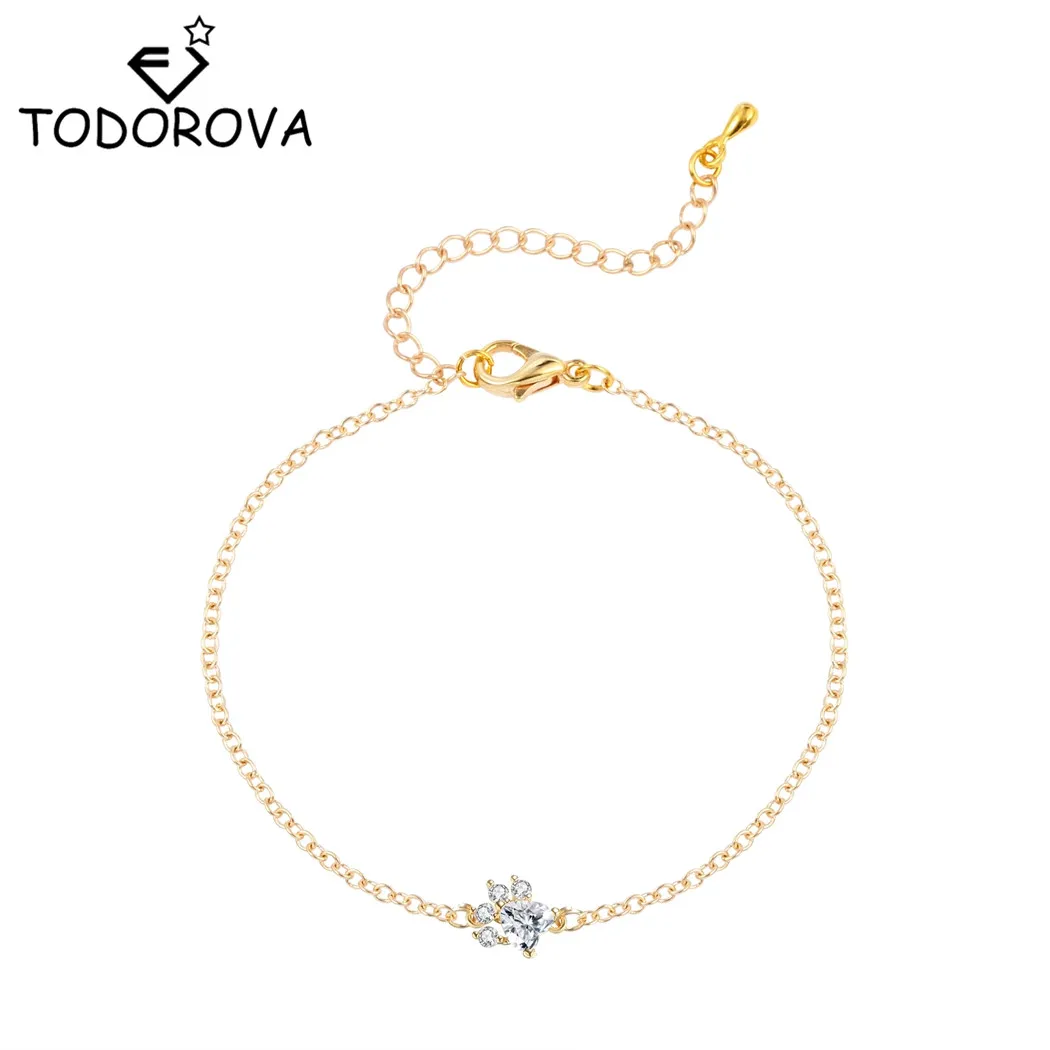 Todorova Кристалл Кошка Собака браслет с лапой
