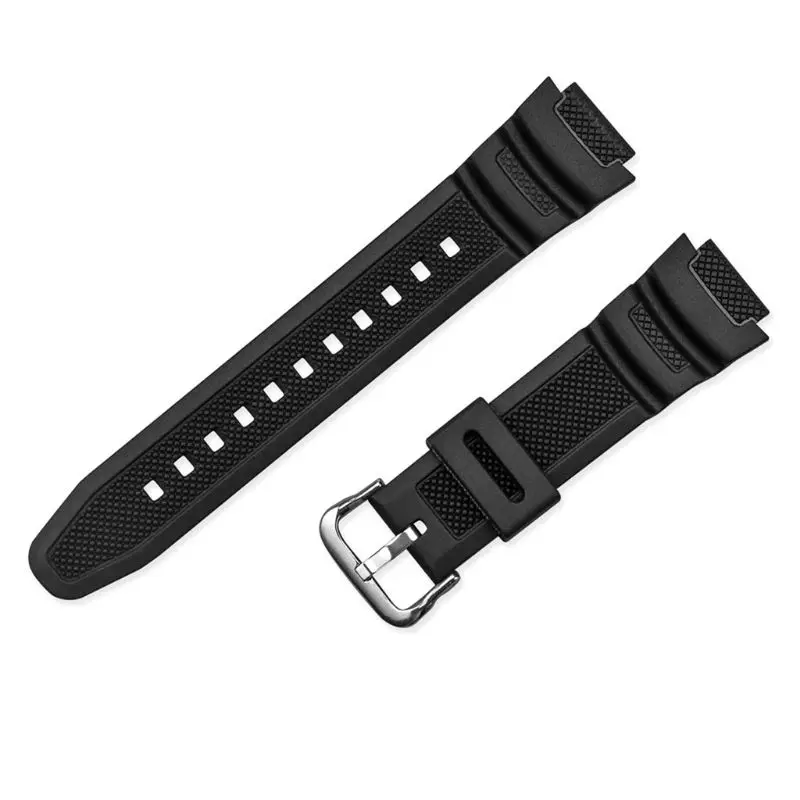 

Watchband Wrist Strap Band Soft Slicone Adjustable Replacement AQ-S810W Sports Watch Pin Buckle Strap Watch Wrist Bracelet Bla