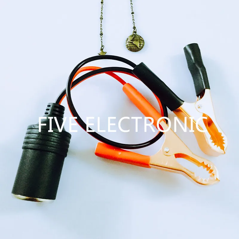 

High Power Car cigarette lighter Female connector with battery clip alligator clip SPT-1 line 18# double line