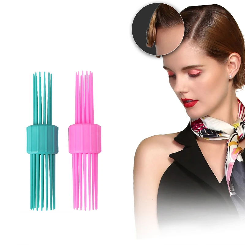 Vintage Rolling Hair Style Comb Double Head Hairbrush Pinned Curl