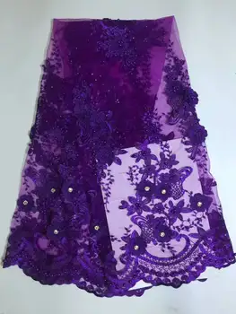 

Hot selling african golden lace fabric wholesale french net lace fabric for women nice dresses free shipping D1075