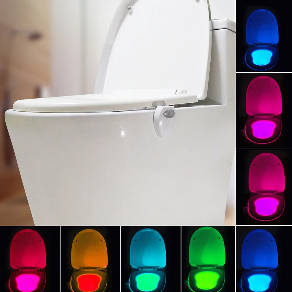 night lamp for bedroom wall Toilet Light WC USB Charging Waterproof Backlight For Toilet Bowl 8 Colors Smart PIR Motion Sensor LED Night Light For Bathroom holiday nights of lights