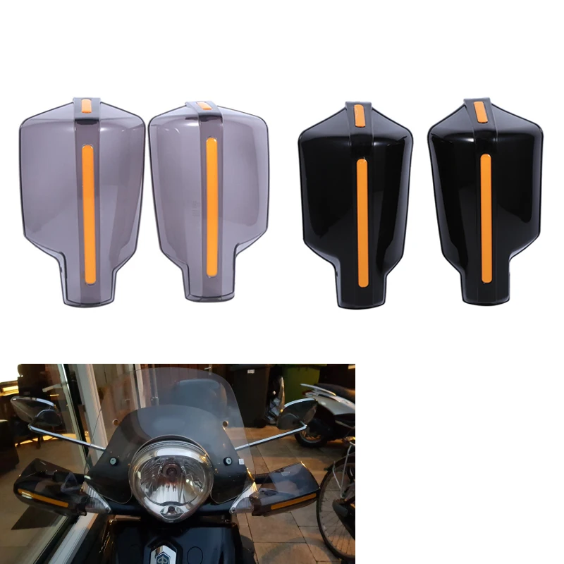 

1 Pair Universal Motorcycle Handguards Protectors Pattern Hand Guards Smoke Transparent /Black Color