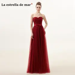 Vestido de dama de honra adulto 2018 Новый сексуальный Милая Кружева Линия Бургундия нарядные платья Длинные большие размеры sukienki druhna