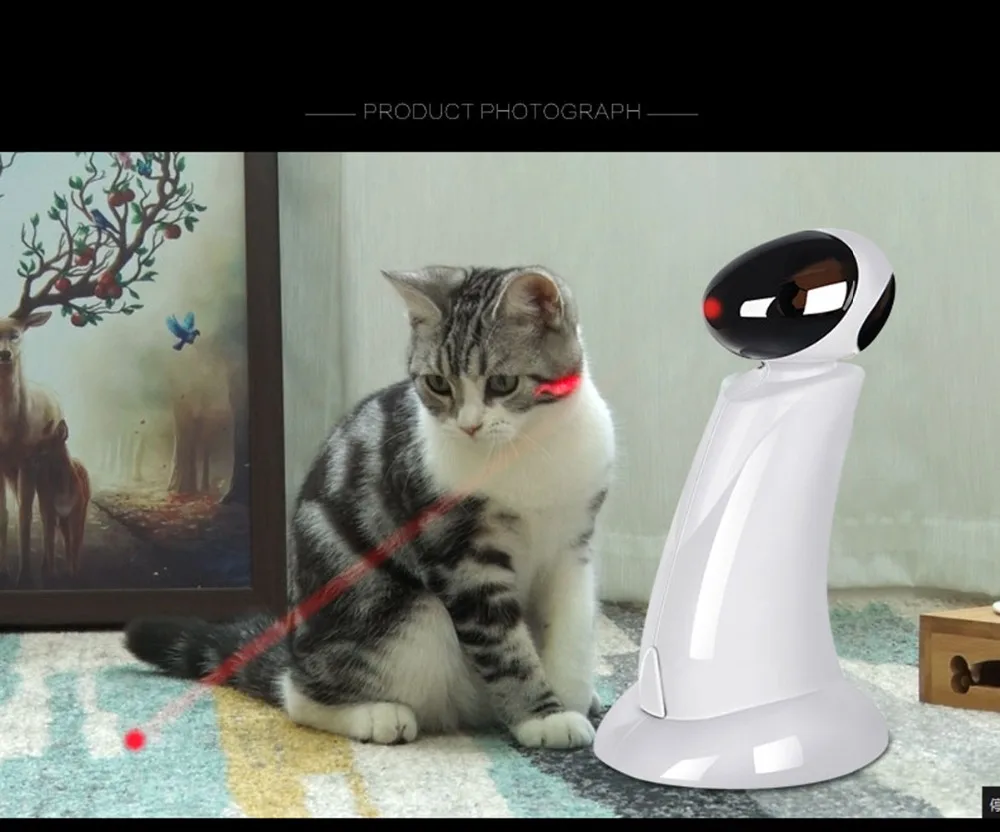 Электрическая игрушка-кошка лазерный луч 360 градусов вращающийся, автоматический умный робот игрушки для кошек