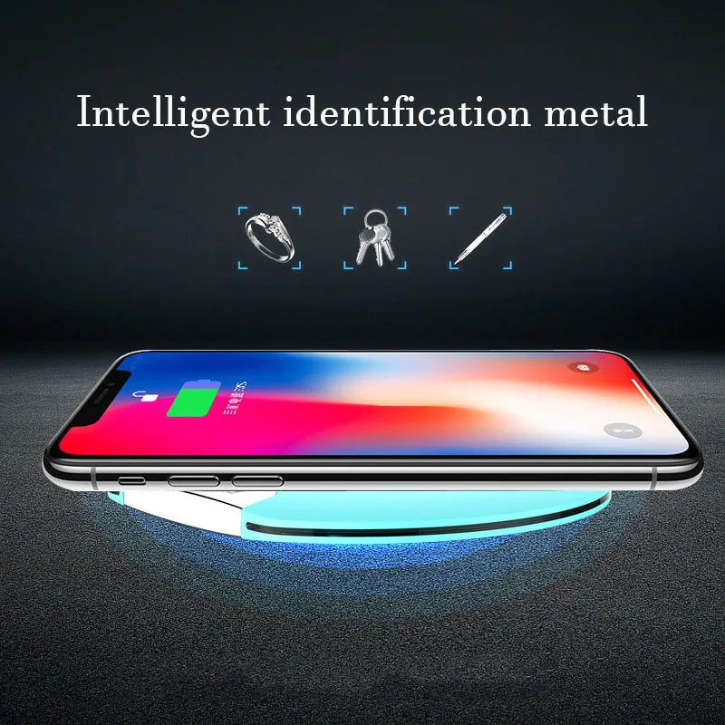 Qi 10 Вт Быстрая зарядка беспроводное зарядное устройство для iPhone 8 X XS мобильный