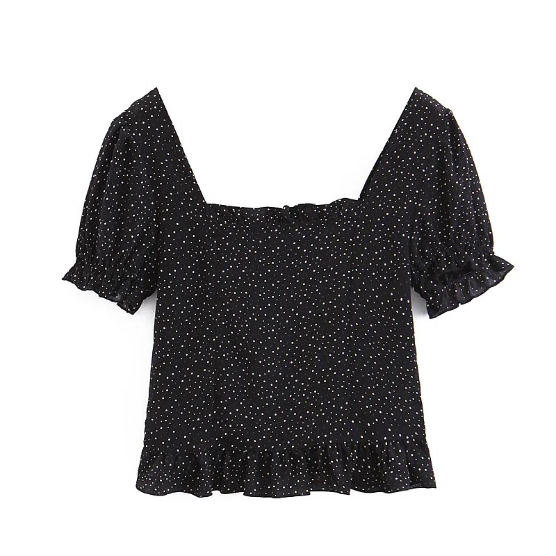 Блузка с рюшами для женщин Ретро стиль camisas mujer Корейская блузка женская одежда 2019