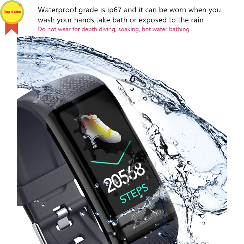  ECG PPG Smart Bracelet Band Blood Pressure Heart Rate Watch Fitness Tracker Wristband for IOS Iphon - 33043613381