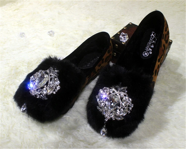 Роскошные блестящие стразы; мокасины; женская обувь на плоской подошве; Плюшевые мокасины на платформе; удобные слипоны; эспадрильи; теплая зимняя женская обувь