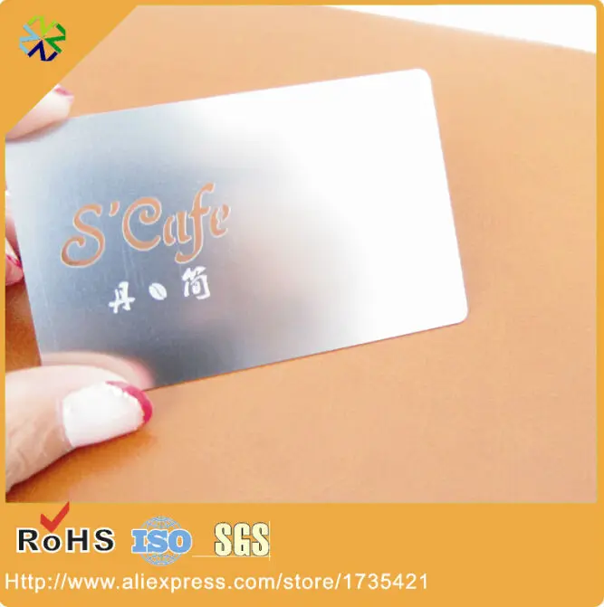 

Sales!(250pcs/lot)high quality credit card size stainless steel member card printing