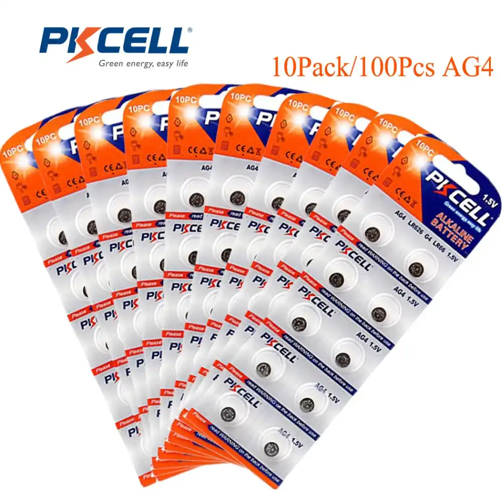 100 шт./10 карты батарейки PKCELL AG4 SR626SW LR66 177 626 SR66 377 LR626 1,5 V щелочные батареи таблеточного монета часы Батарея батареи - изображение