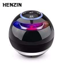 HENZIN Mini Bluetooth Speaker with Mic LED light Wireless Loudspeaker TF AUX FM Subwoofer Sound Box For iPhone Portable Speakers