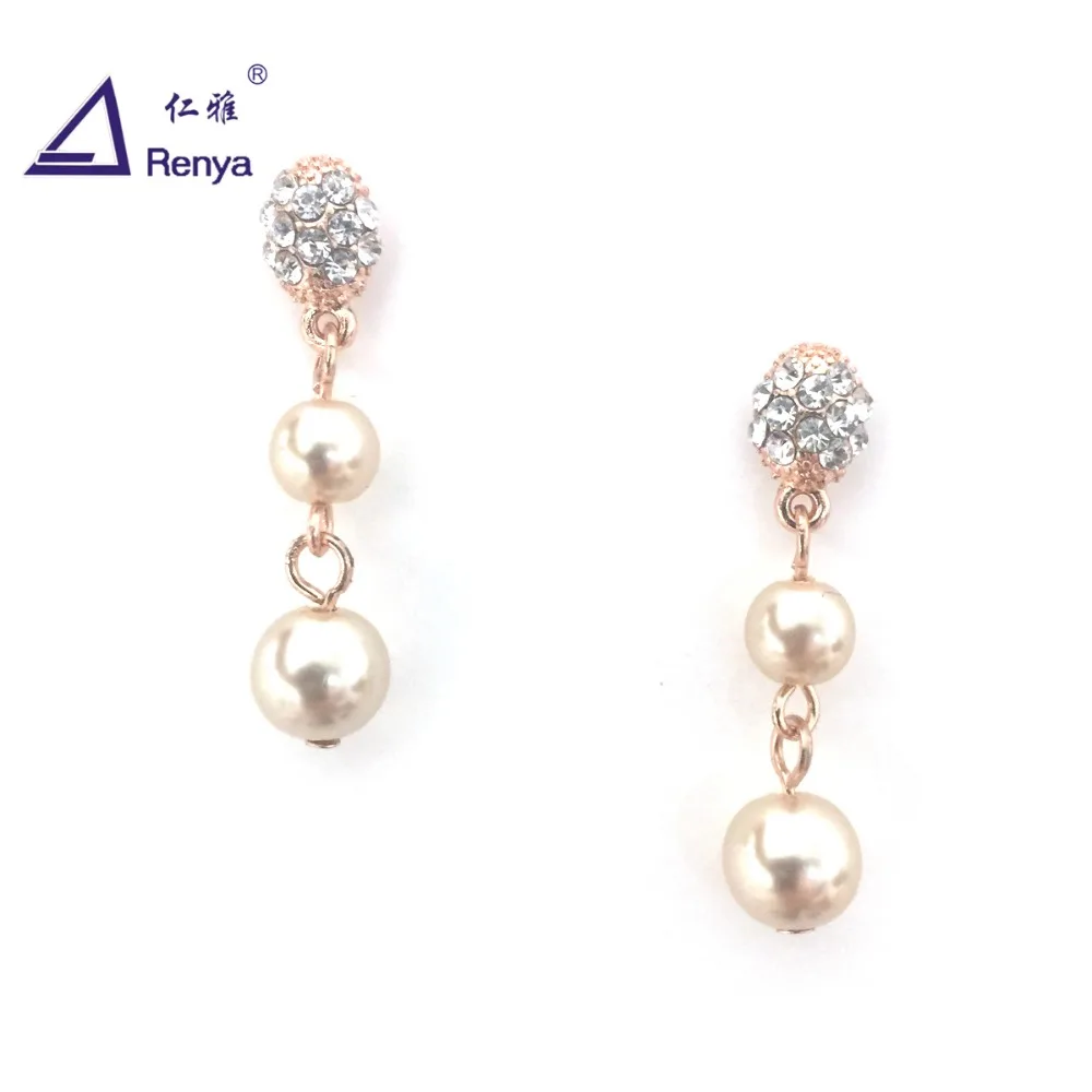 Renya Fashion Wedding Fireball Post With Pearl Pendant Earring for Women | Украшения и аксессуары