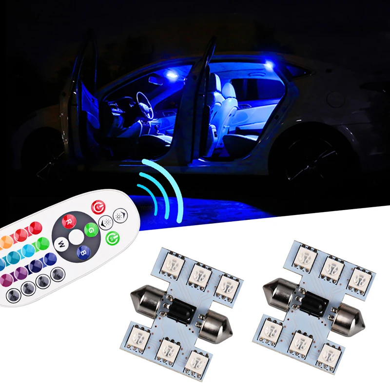 Светодиодная RGB лампа для чтения 31/36/39/41 мм 4 шт.|interior led lamps|interior car lampinterior decorating lighting