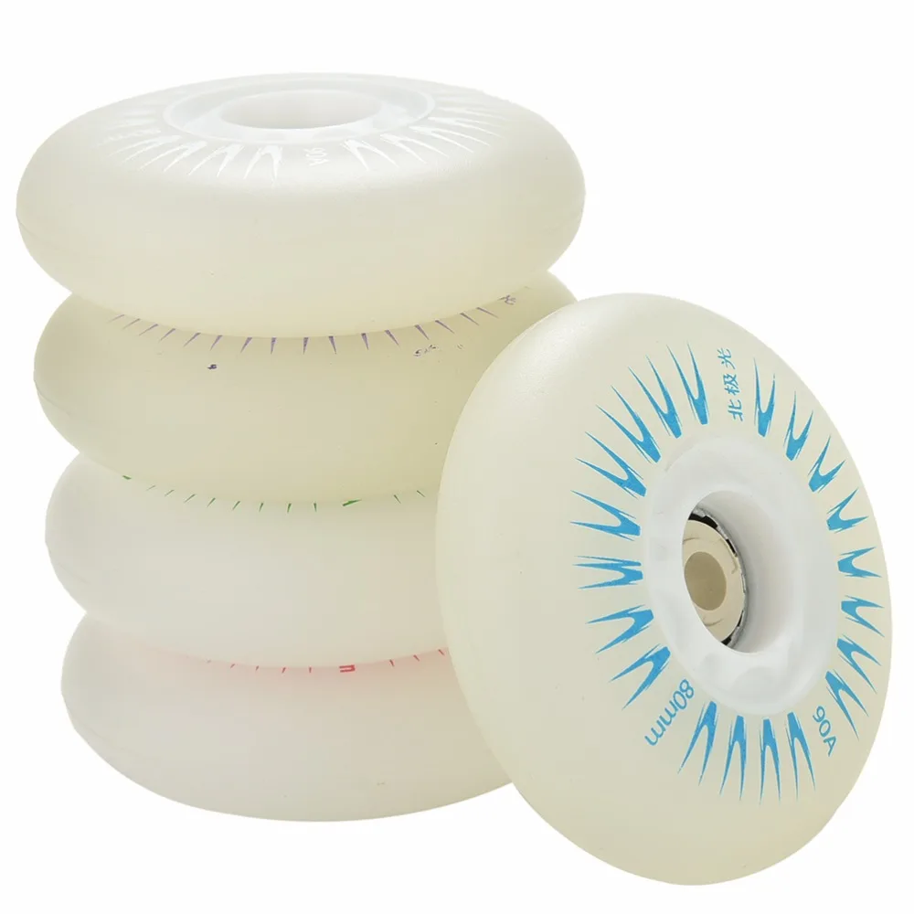

5 Colors 1PC Flashing Light Roller Skate Wheels Inline Sliding Flash PU Roller Skate Wheels 80mm 90A with No Bearings