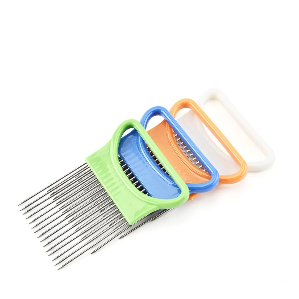 

Creative Tools Onion Plug Stainless Steel Onion Needle Floss Needle Fruit And Vegetable Slice Holder Random Color