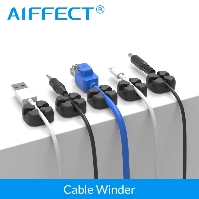 

AIFFECT 6Pcs Cable Winder Wire Organizer Eearphone Holder Mouse Cord Protector Cable Management For Samsung iPhone Ethernet Wire
