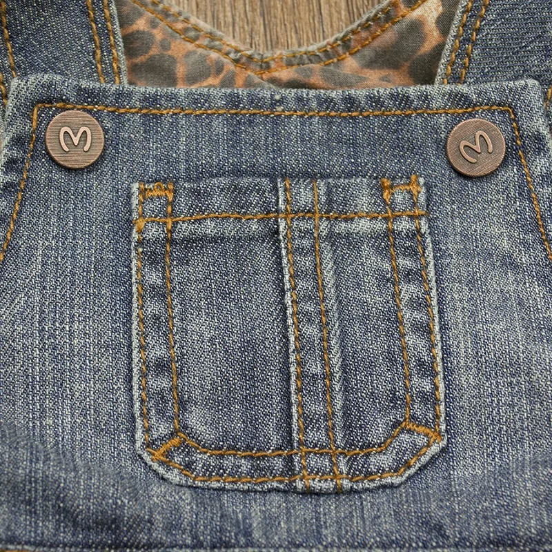 7 Baby Girls Denim Dresses Mini Sundresses Jumpsuits Newborn Infant Toddler Bebe Kids Leopard Straps Suspender Cotton A-line